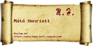 Máté Henriett névjegykártya