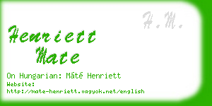 henriett mate business card